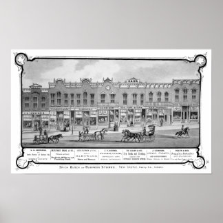 Pôster Brick Business Row New Castle Indiana