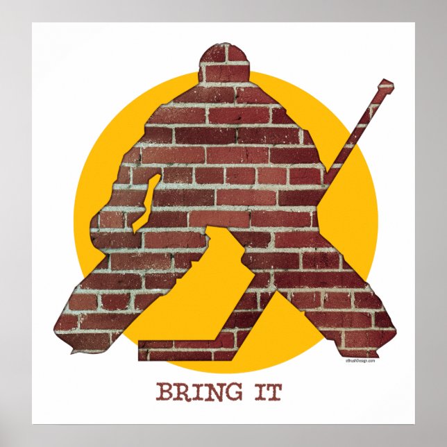 Pôster Brick Wall Hockey Goalie (Frente)