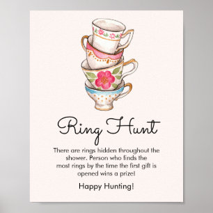 Poster Bridal do Jogo de Caça do Tea Party Blush Moderno