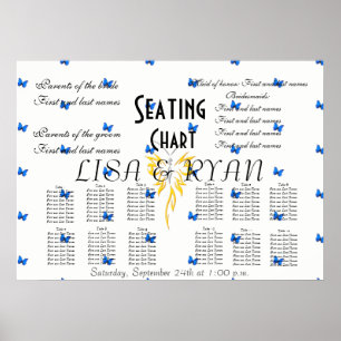 Pôster Bridal Seating Chart Personalize Destiny Destiny'S