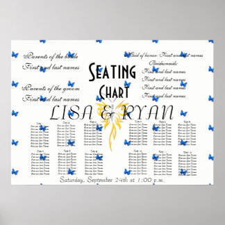 Pôster Bridal Seating Chart Personalize Destiny Destiny'S