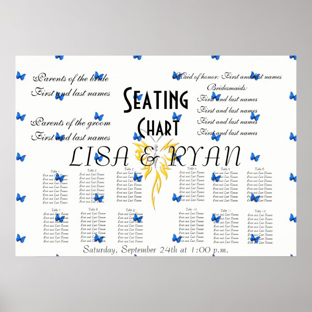 Pôster Bridal Seating Chart Personalize Destiny Destiny'S (Frente)