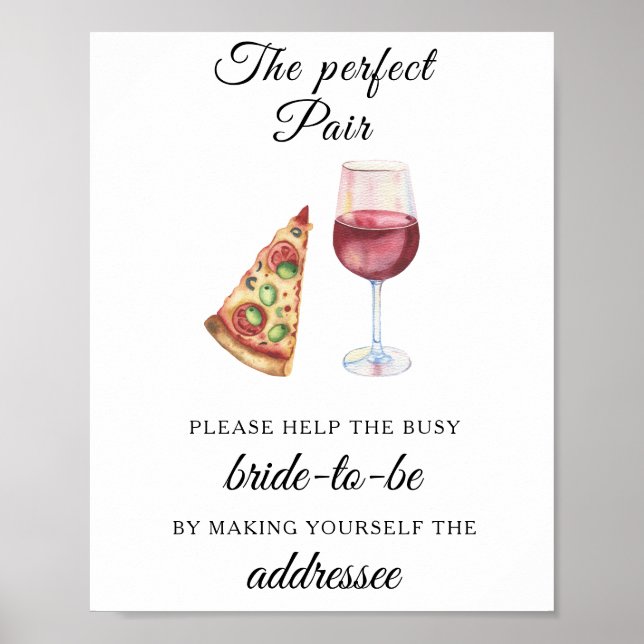 Poster  bridal shower Help the busy bride Address (Frente)
