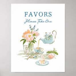 Poster Bridal Shower Tea Party Favors Sign