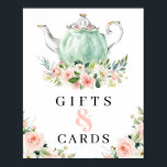 Poster Bridal Shower Tea Party Gifts And Cards Sign<br><div class="desc">Help your guests easily find the gift table with this lovely Gifts & Cards sign!

See the entire Bridal Shower Tea Party collection for more matching items!</div>