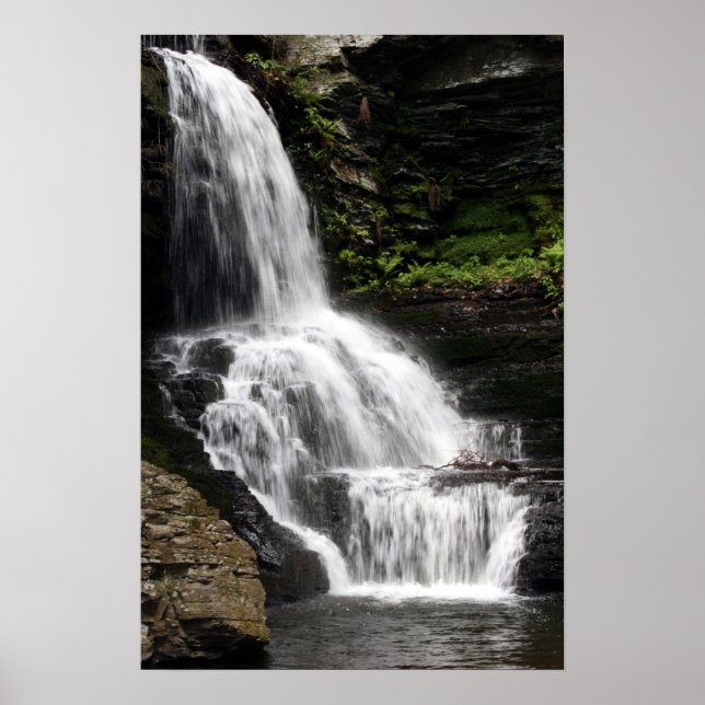 Poster Bridal Veil Falls - Bushkill Falls Pensilvânia (Frente)