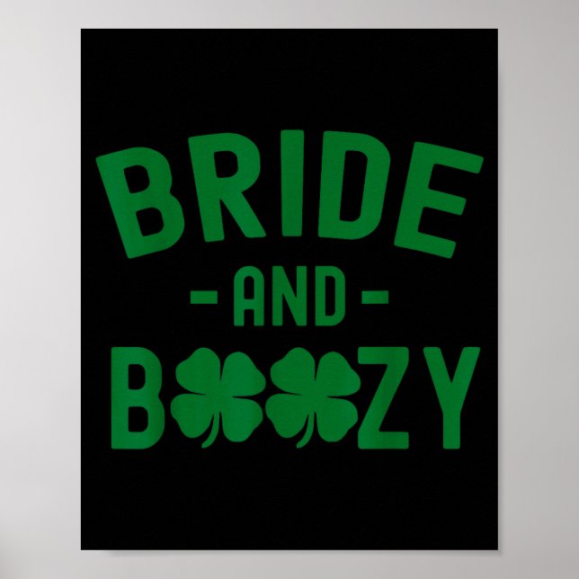 Poster Bride And Boozy Irish St Patrick's Day Funny Shamr (Frente)