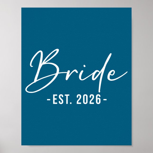 Poster Bride est 2026 matching getting ready bride groom (Frente)
