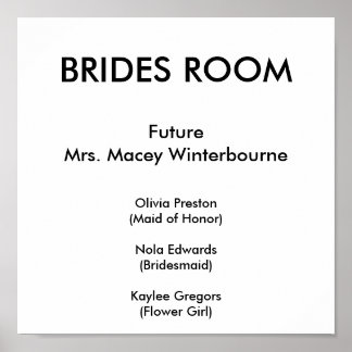 Pôster BRIDES ROOM, FutureMrs. Macey Winterbourne, Oli...