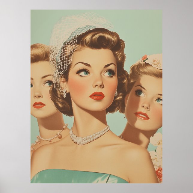 Poster Bridesmaids Retro no Estilo (Frente)