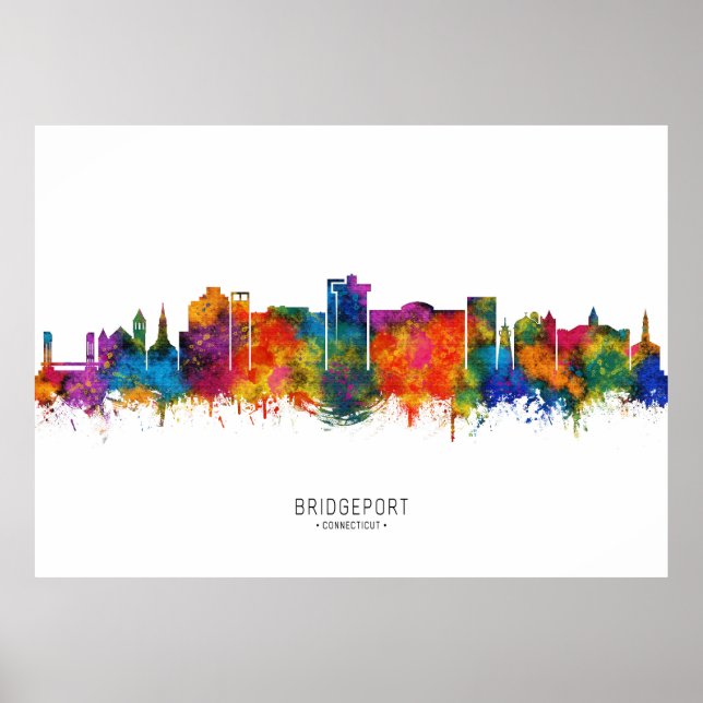 Poster Bridgeport Connecticut Skyline (Frente)