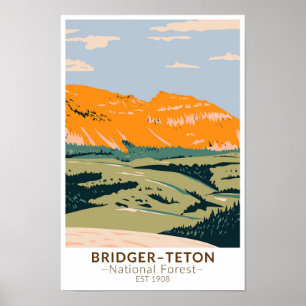 Poster Bridger Teton National Forest Sheep Mountain