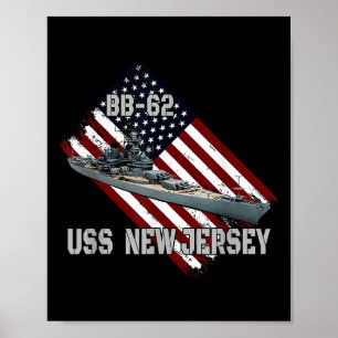 Poster Brigada Uss New Jersey Bb-62 &amp; Combat Warsh