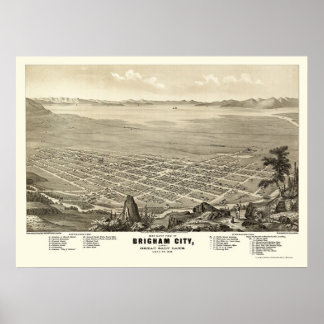 Poster Brigham City, UT Panorâmica - 1875