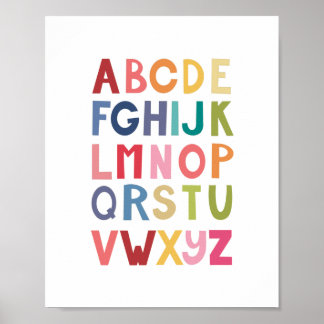 Poster Bright ABC Unisex Kids Room Wall Art Plath