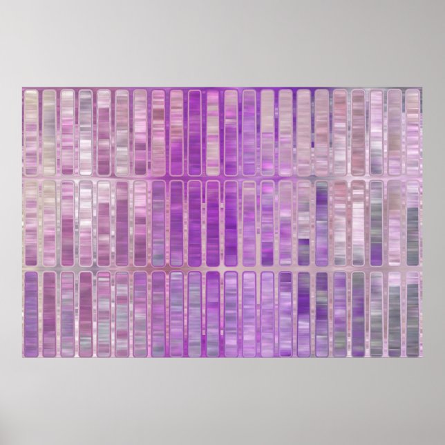 Poster Bright abstract mosaic violet background with glos (Frente)