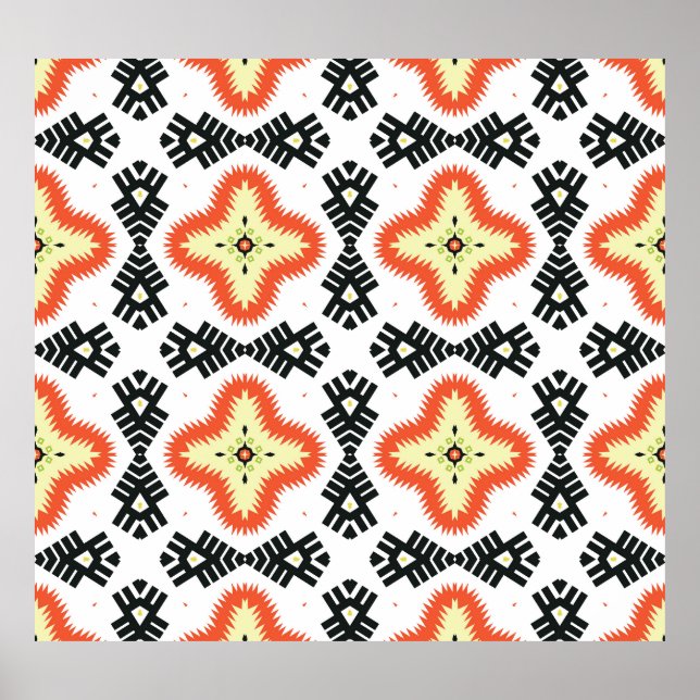 Poster Bright Carpet: Ornamento Etnico Aztec (Frente)