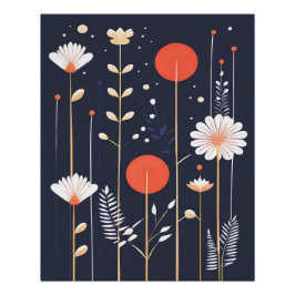 Pôster Bright Floral abstrato Art