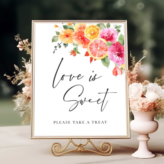 Poster Bright Flower Citrus Slice Bridal Love é Sweet (Criador carregado)