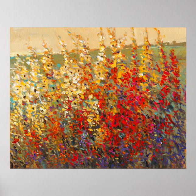 Poster Bright Garden Mural of Spring Wildflowers (Frente)