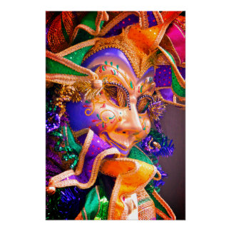 Pôster Bright Mardi Gras Mask