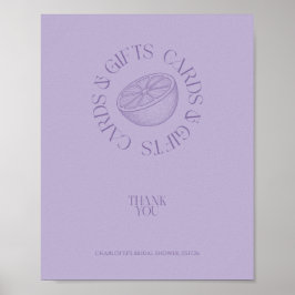 Poster Bright Minimalist Citrus Bridal favor sign