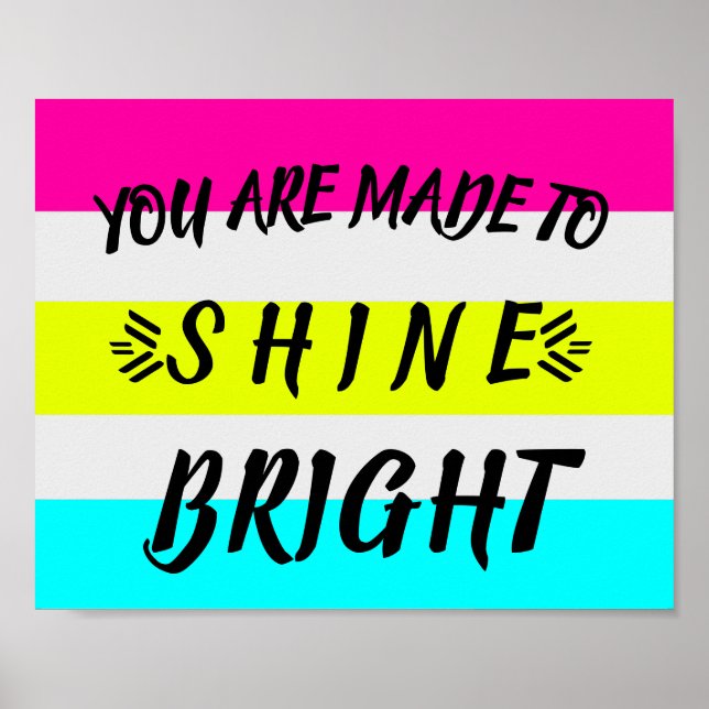 Poster Bright Neon Pink Blue Shine Cote Brilhante (Frente)