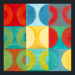 Pôster Bright Pop Art with Circles and Squares<br><div class="desc">Fluorescent is not just for lights anymore as proven by this wonderfully bright pop art piece. This print is a mash of square grids with colored circles inside. If you love abstract art you'll love this print!</div>