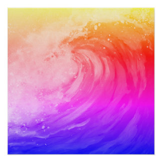 Pôster bright rainbow poster depicting a faint wave