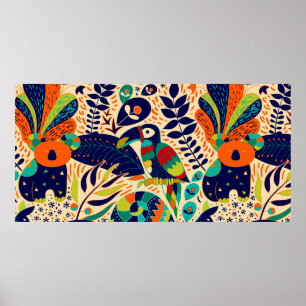 Poster Bright seamless pattern. Yellow floral background.