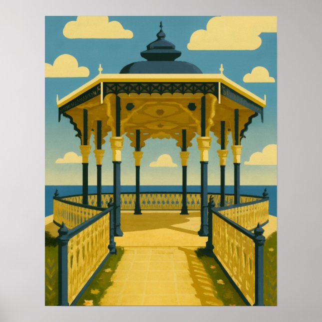 Poster Brighton Bandstand - Arquitetura Costeira (Frente)
