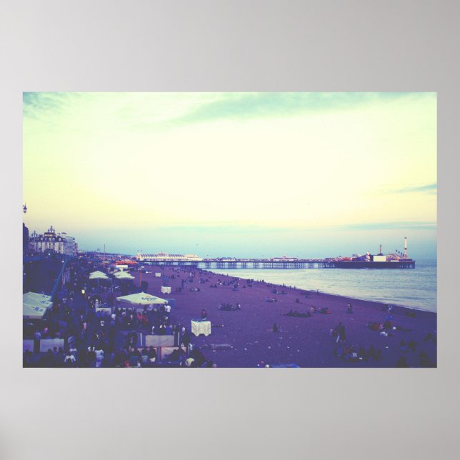 Poster Brighton Beach e pier, Reino Unido (Frente)