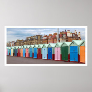 Pôster Brighton e Hove Beach Colorful Huts