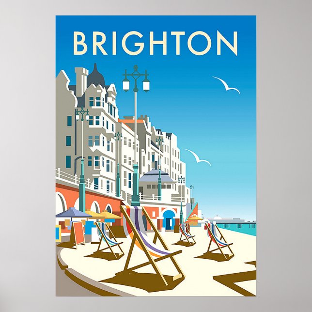 Poster Brighton England viagens vintage (Frente)