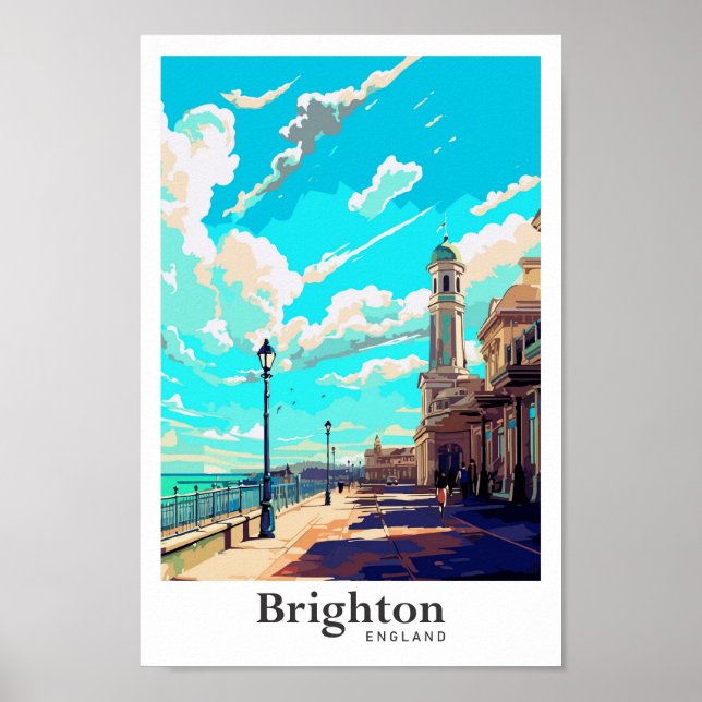 Poster Brighton England Viagens vintage Portrait (Frente)