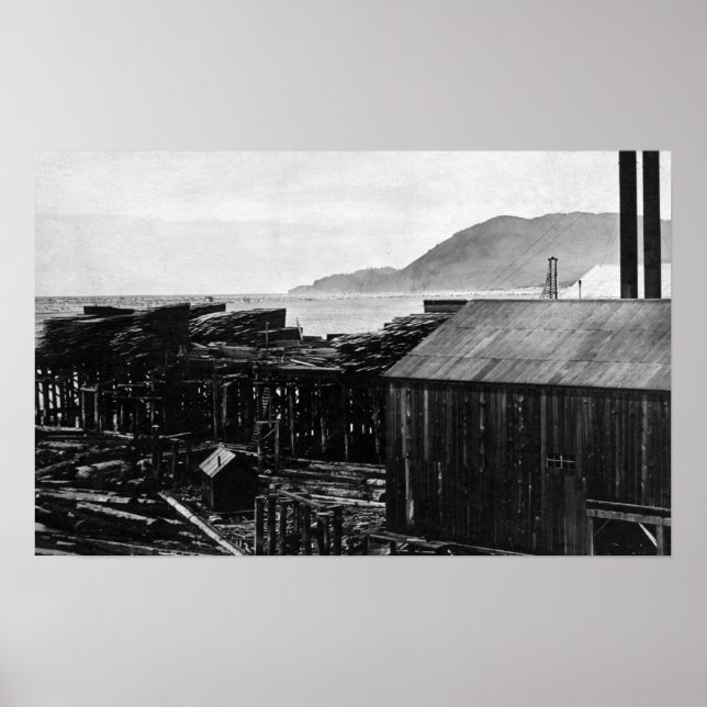 Poster Brighton, Oregon Lumber Mills em Fotografia Costei (Frente)