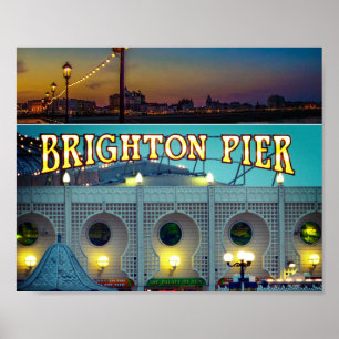 Poster Brighton Pier UK Duas Fotos