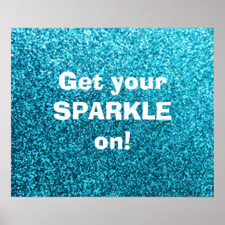 Poster Brilhante Azul Faux