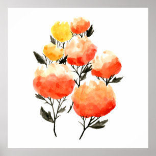 Poster brilhante da arte das flores