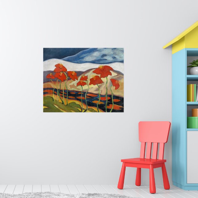 Poster Brilhante e Alegre, Paisagem com Flores, (Berçário 1)