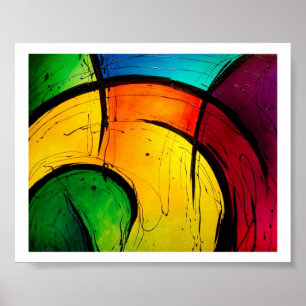 Poster brilhante Funky da arte abstracta