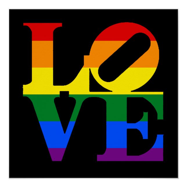 Pôster Brilhante Love LGBT (Frente)