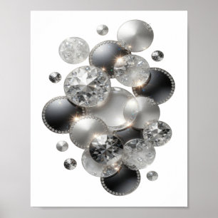 Poster Brilhante Prata DIAMANTES SÃO OS MELHORES AMIGOS D