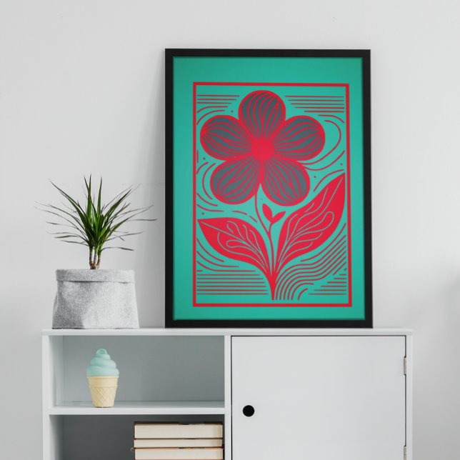 Poster Brilhante Whimsy: Retro Floral (Criador carregado)