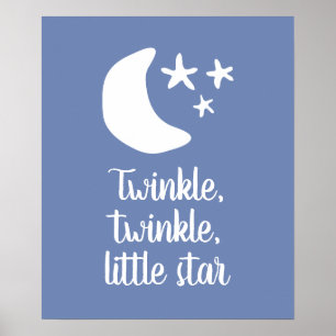 Poster Brilhe brilhe estrelinha sala de berçário de bebê 