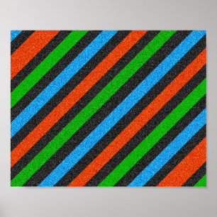 Pôster Brilho alaranjado, azul, verde, preto STaylor