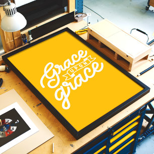 Poster Brilho Amarelo Graça Cristã sobre graça