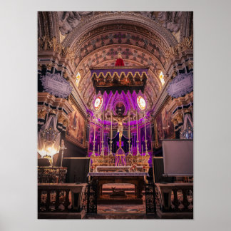 Poster Brilho Barroco: O Altar da Quaresma de Naxxar