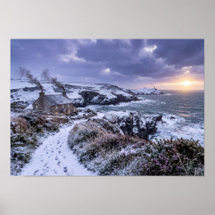Poster Brilho de Inverno na Costa da Cornualha