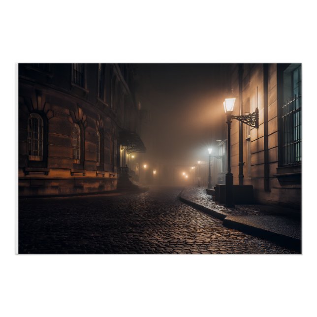 Pôster Brilho de Ruela Embuçada de Paralelepípedos Vitori (Frente)